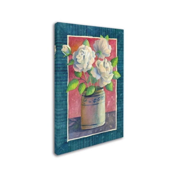 Fiona Stokes-Gilbert 'White Roses' Canvas Art,30x47